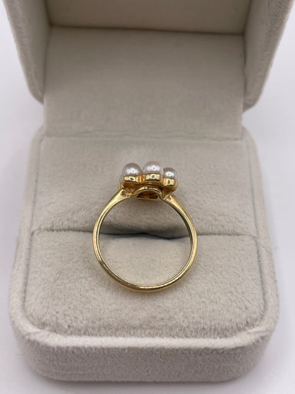 9ct gold pearl cluster ring