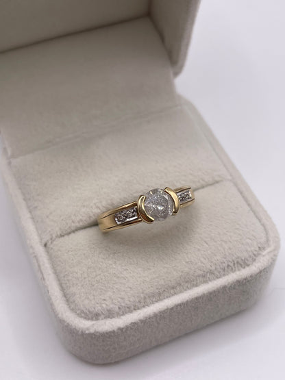 9ct gold diamond cluster ring