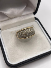 Load image into Gallery viewer, 9ct gold 1ct diamond cluster ring
