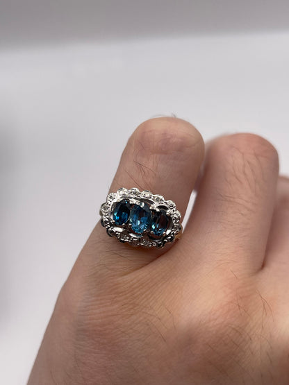 9ct gold topaz and diamond ring