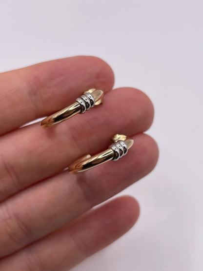 9ct two tone gold earrings