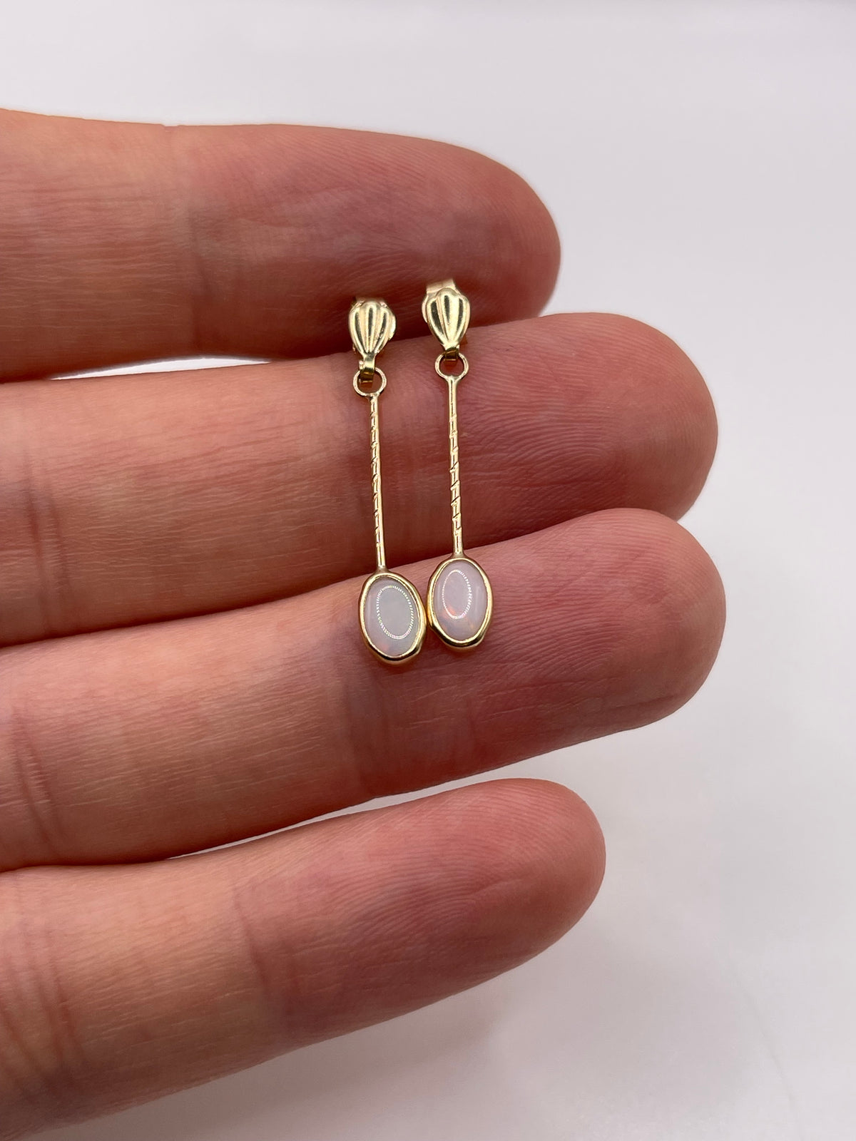 9ct gold opal earrings