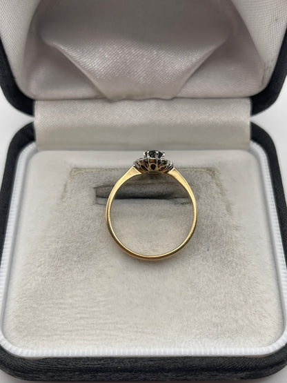 9ct gold sapphire and diamond ring