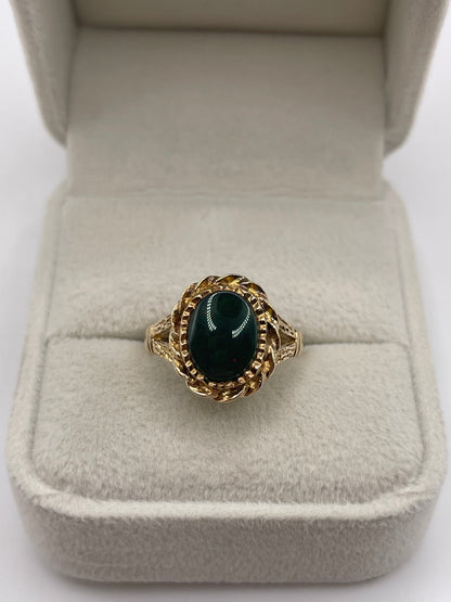 9ct gold bloodstone ring