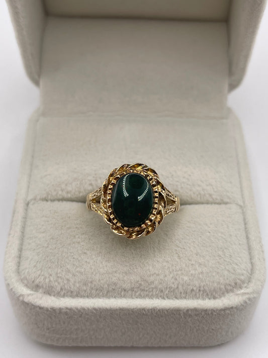 9ct gold bloodstone ring