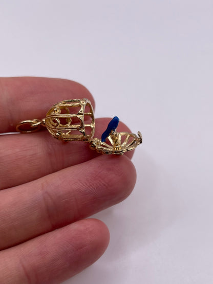 9ct gold birdcage charm