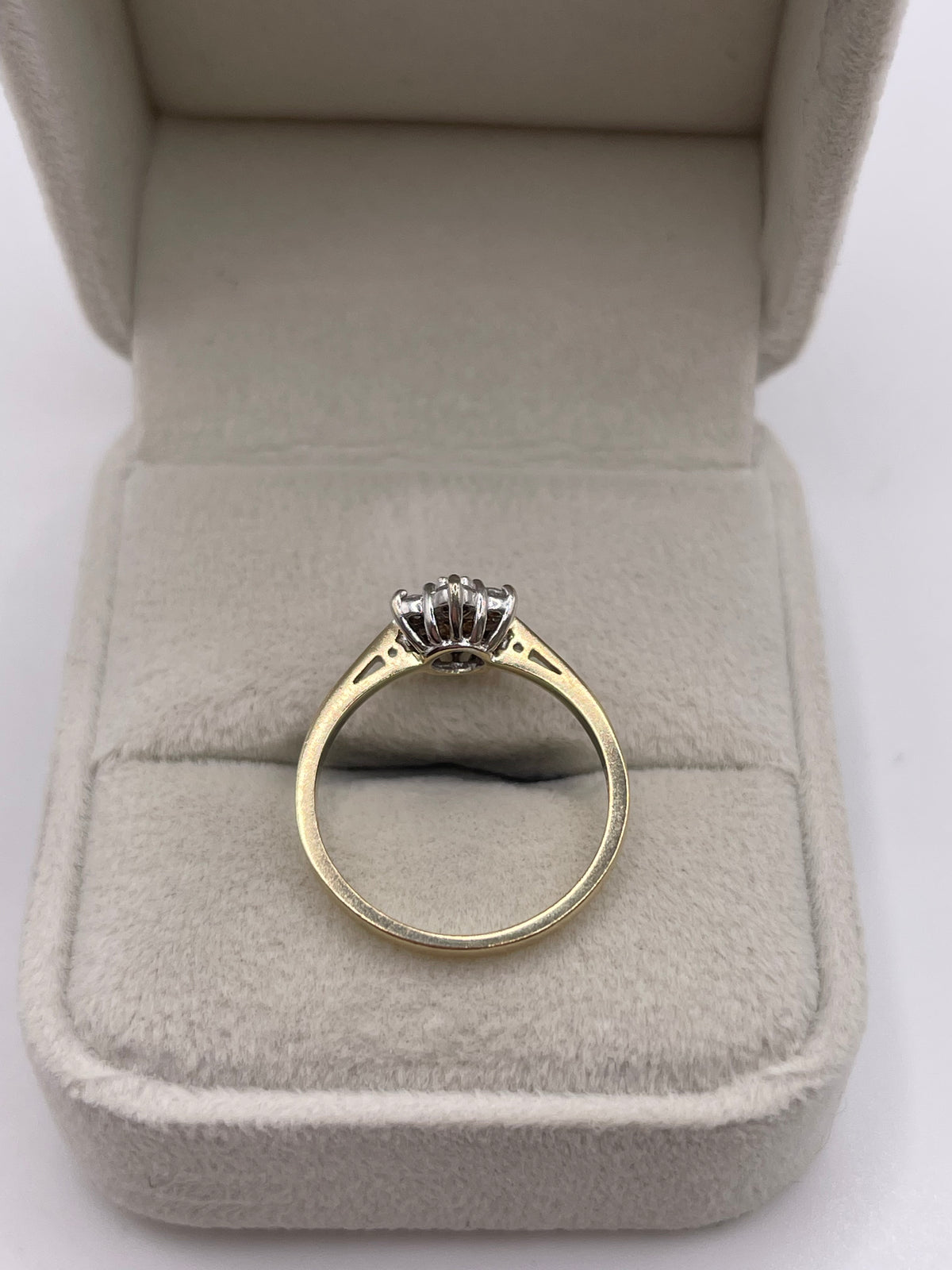 9ct gold 33 point diamond cluster ring