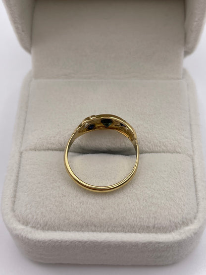 Antique 18ct gold sapphire and diamond ring