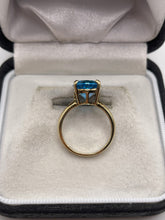 Load image into Gallery viewer, 9ct gold blue topaz ring
