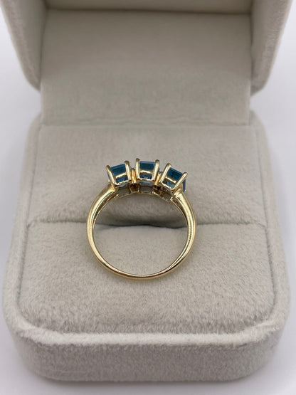 9ct gold topaz and diamond ring