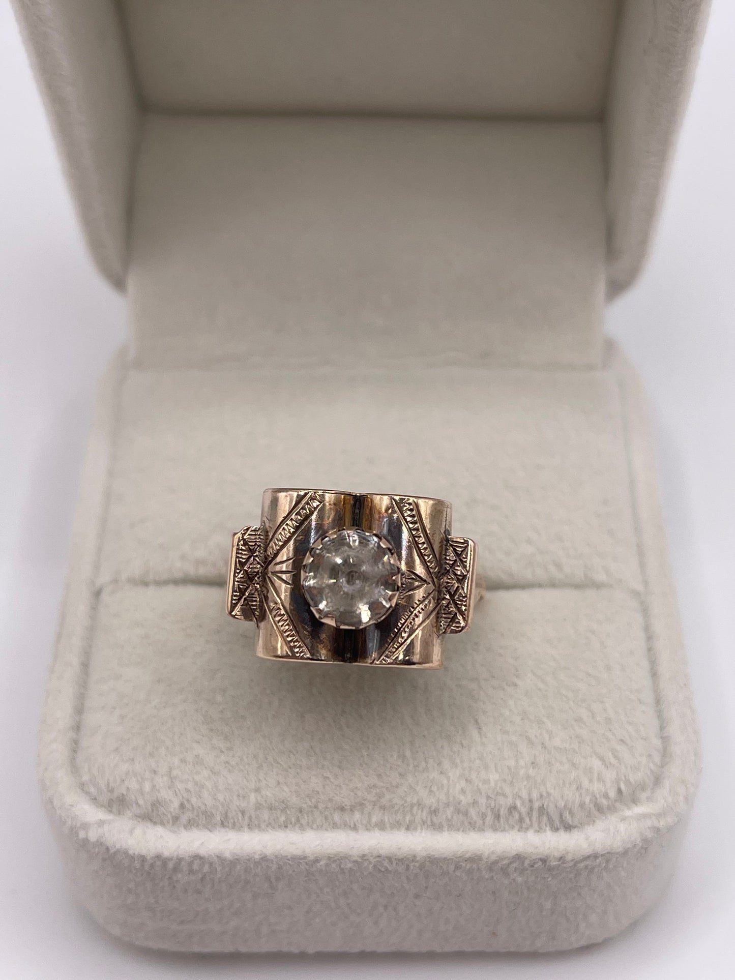 9ct rose gold paste ring