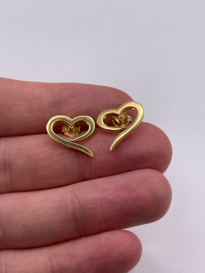 9ct gold heart earrings