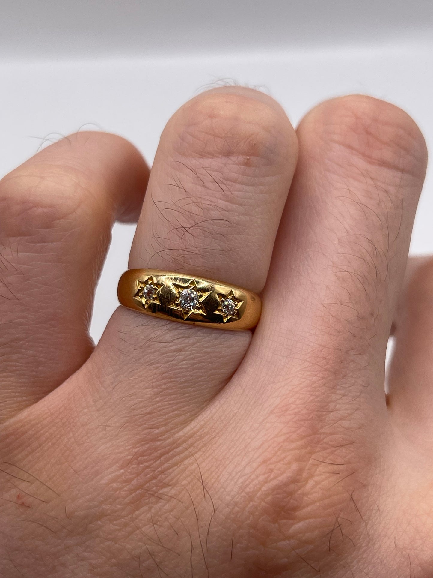 Antique 18ct gold diamond gypsy ring