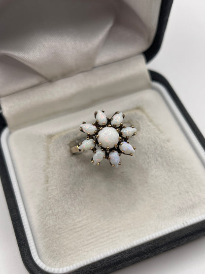 9ct gold opal cluster ring