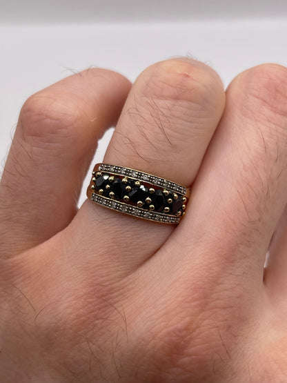 9ct gold sapphire and diamond ring