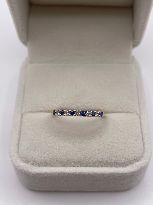 9ct gold sapphire and diamond ring