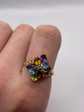 Load image into Gallery viewer, 9ct gold multi gemstone cluster ring
