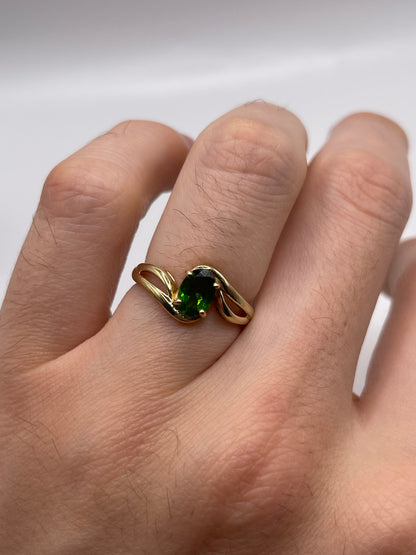 9ct gold diopside ring