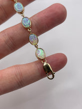 Load image into Gallery viewer, 9ct gold simulated opal bracelet
