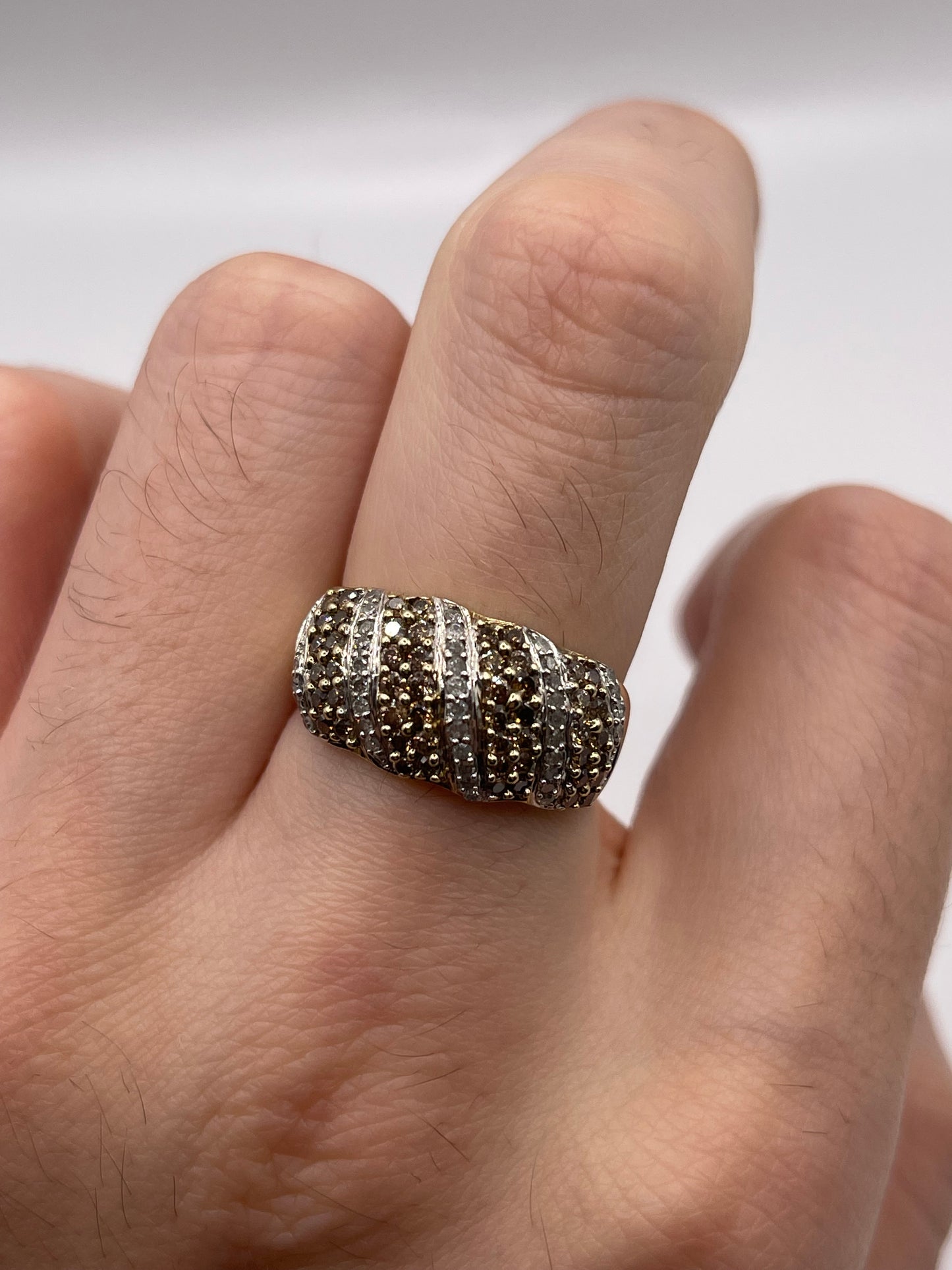 9ct gold diamond cluster ring
