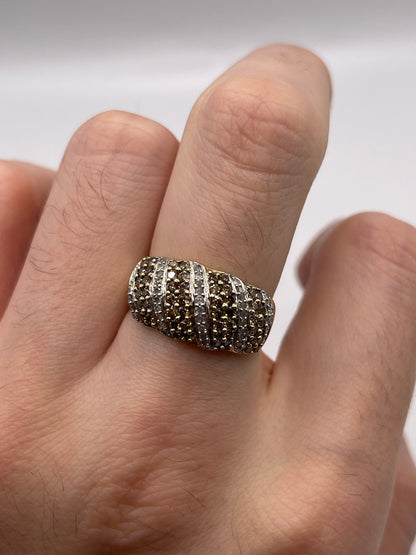 9ct gold diamond cluster ring