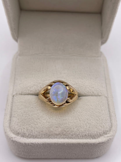 9ct gold opal gypsy ring