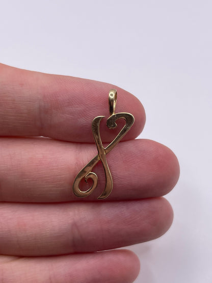 9ct gold initial X pendant