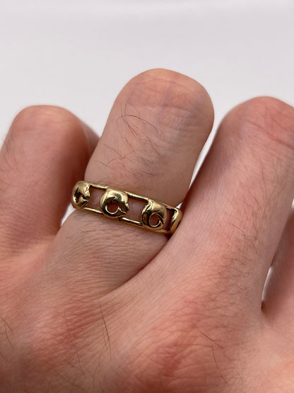9ct gold dolphin ring