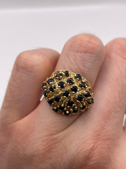 9ct gold sapphire cluster ring