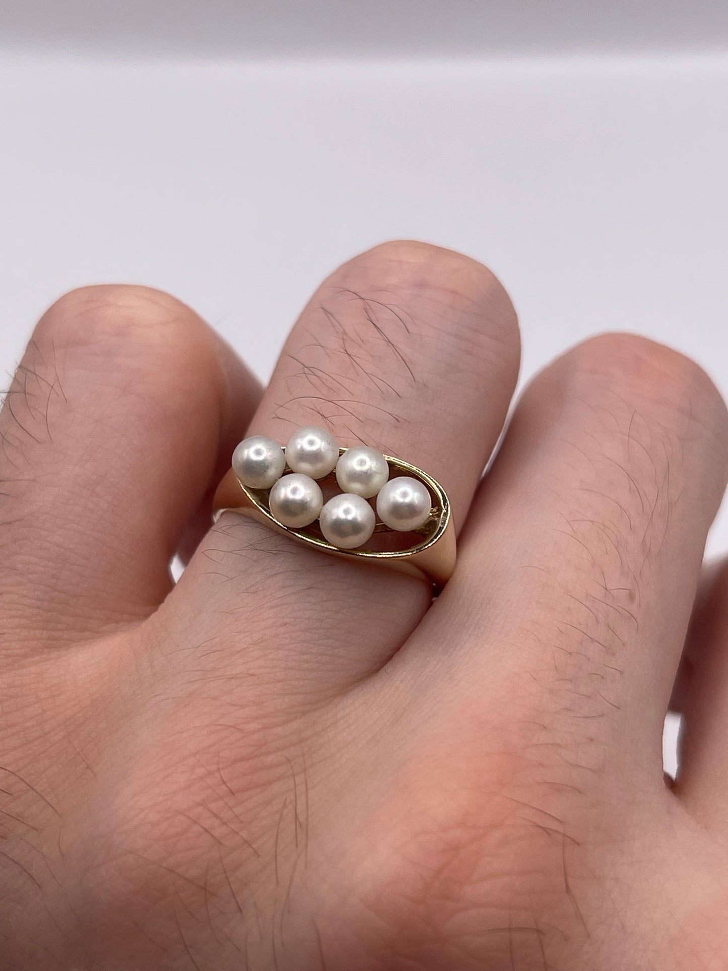 9ct gold pearl cluster ring