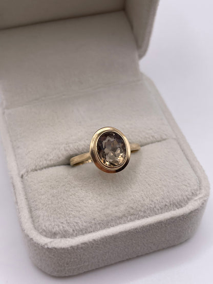 9ct gold Smokey quartz ring