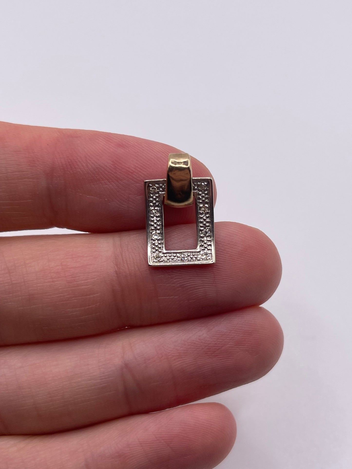 9ct two tone gold diamond pendant