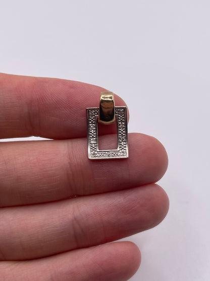 9ct two tone gold diamond pendant