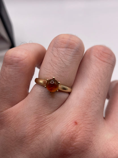 9ct gold amber ring