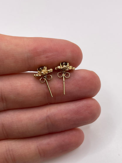 9ct gold Smokey quartz earrings