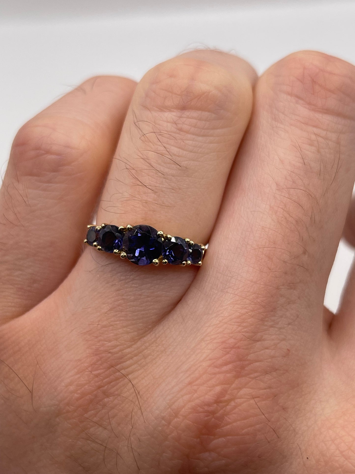 9ct gold iolite ring