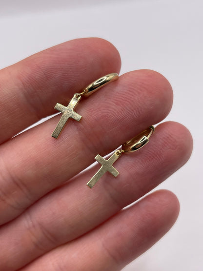 9ct gold cross earrings