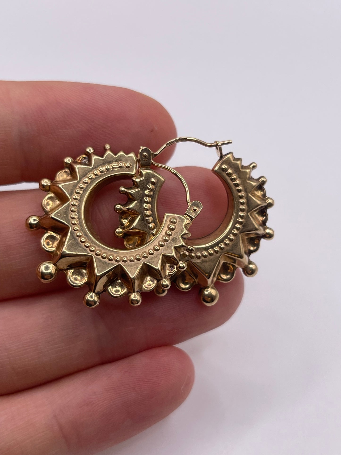 9ct gold creole earrings