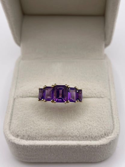 9ct gold amethyst ring