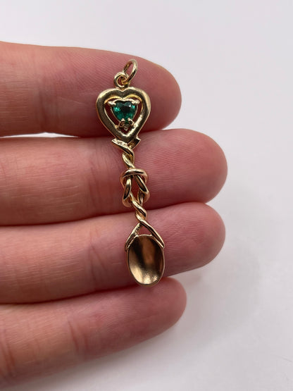 Clogau 9ct gold emerald pendant