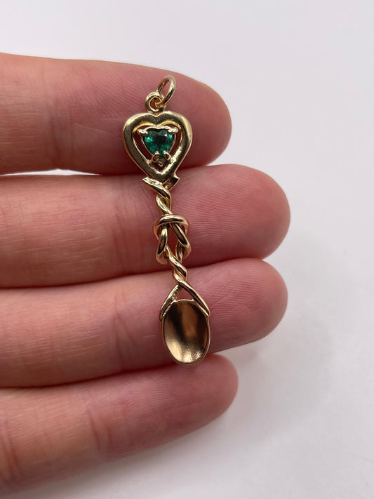 Clogau 9ct gold emerald pendant