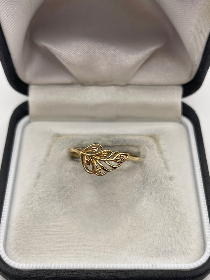 Clogau 9ct gold leaf ring