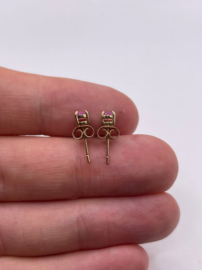9ct gold pink sapphire earrings