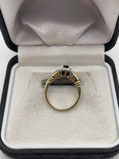 9ct gold sapphire and diamond ring