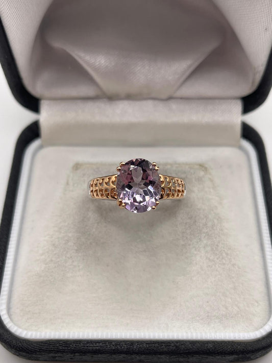Silver amerhyst ring