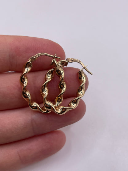 9ct gold creole earrings