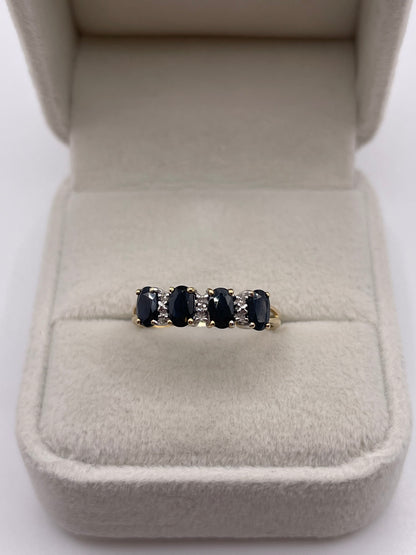 9ct gold sapphire and diamond ring