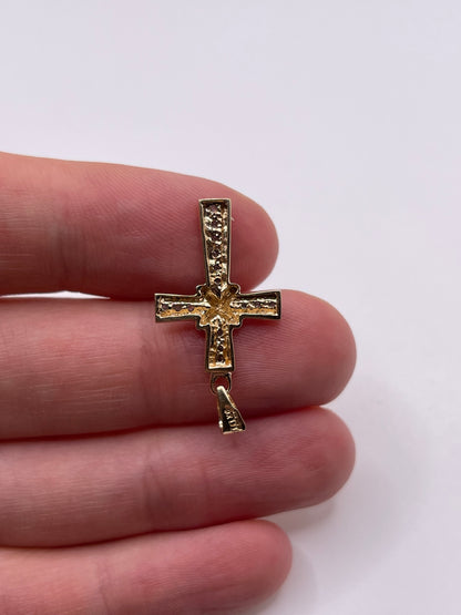 9ct gold diamond cross pendant