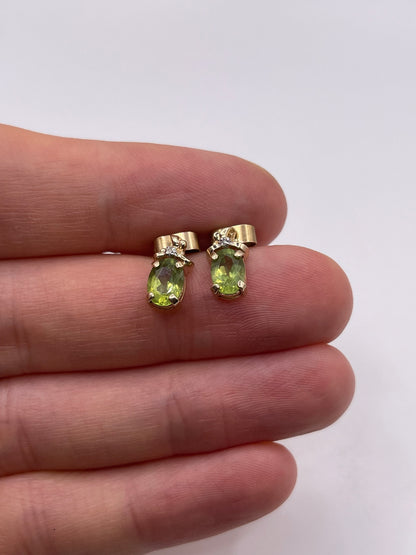 9ct gold quartz and diamond earrings