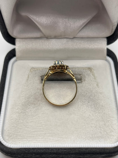 9ct gold topaz and diamond ring